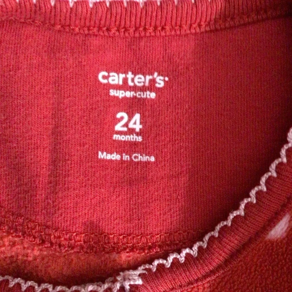Carter’s Super-Cute Red And Pink Polka Dot Princess Fleece Romper - Size 24M
